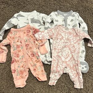 Floral and Animal Print Kids One Pieces Set
